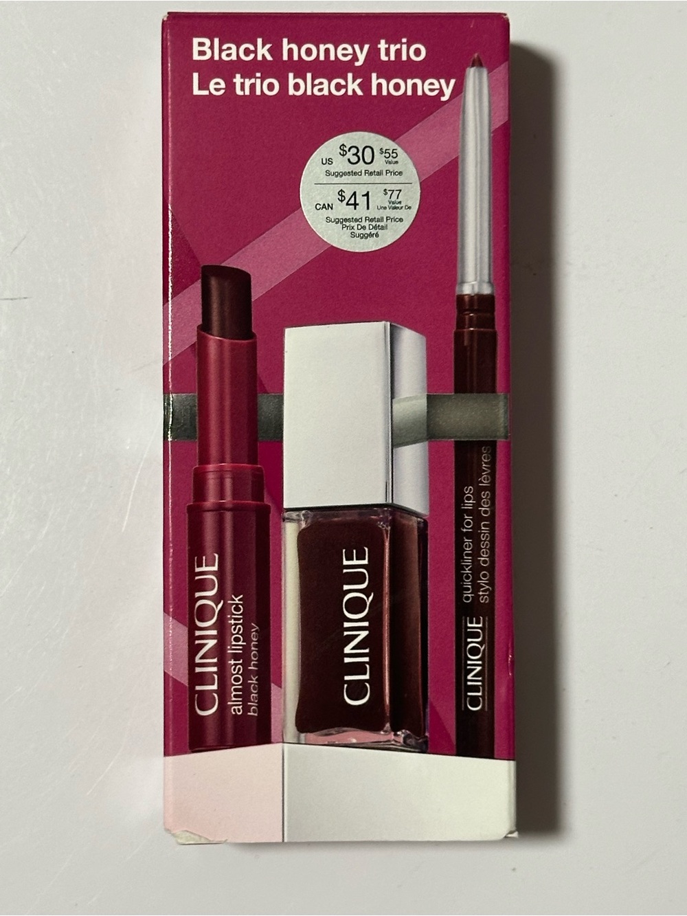 Clinique Black Honey Lip Trio — Deep Burgundy Brown Shades